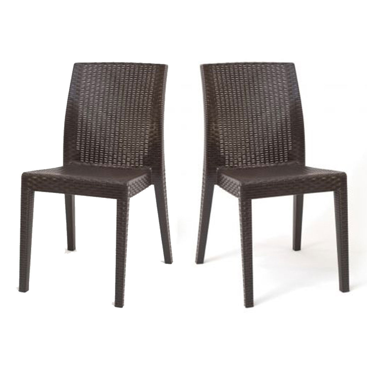 Siena Set of 2 Stackable Side chair-Brown
