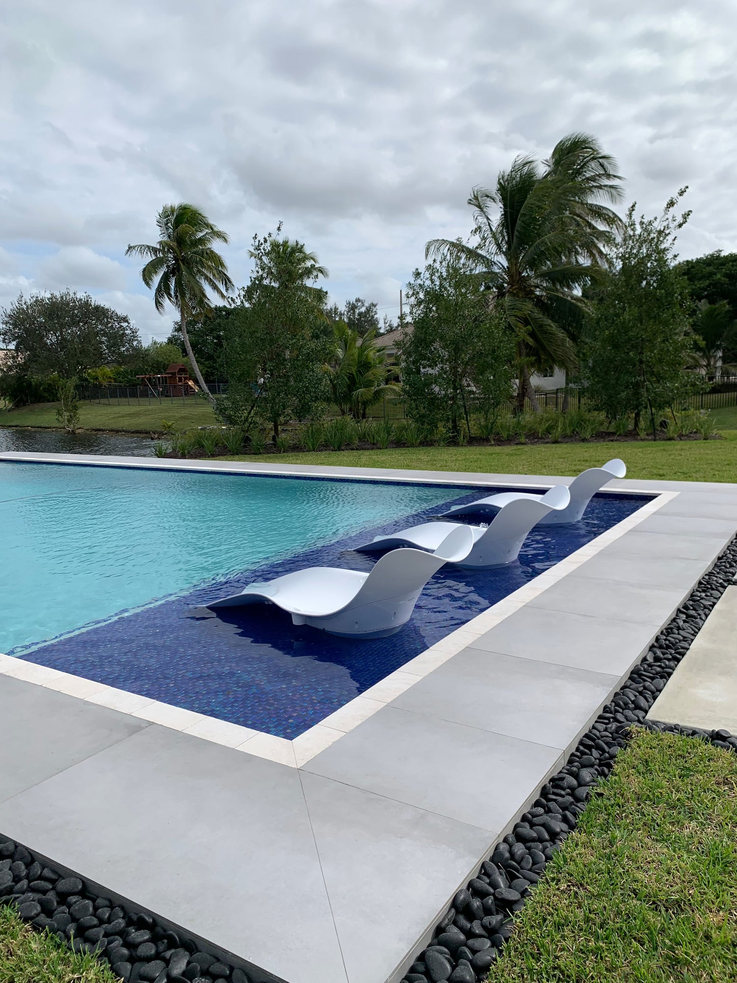 Panama Jack Wave Set of 4 Wave In-Pool Chaise Loungers