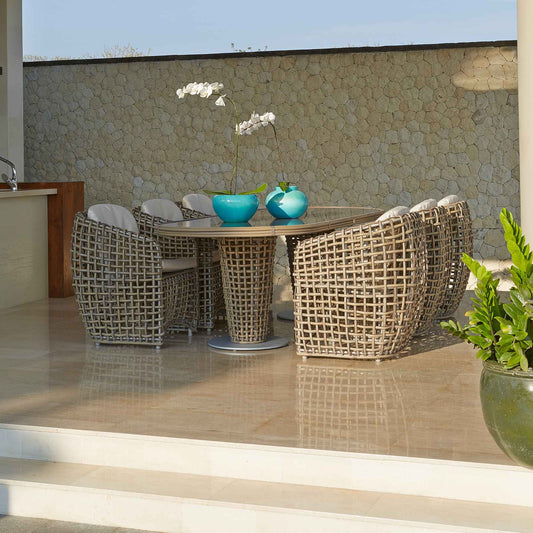 Dynasty 7-Piece Dining Set with Sunbrella Cushion