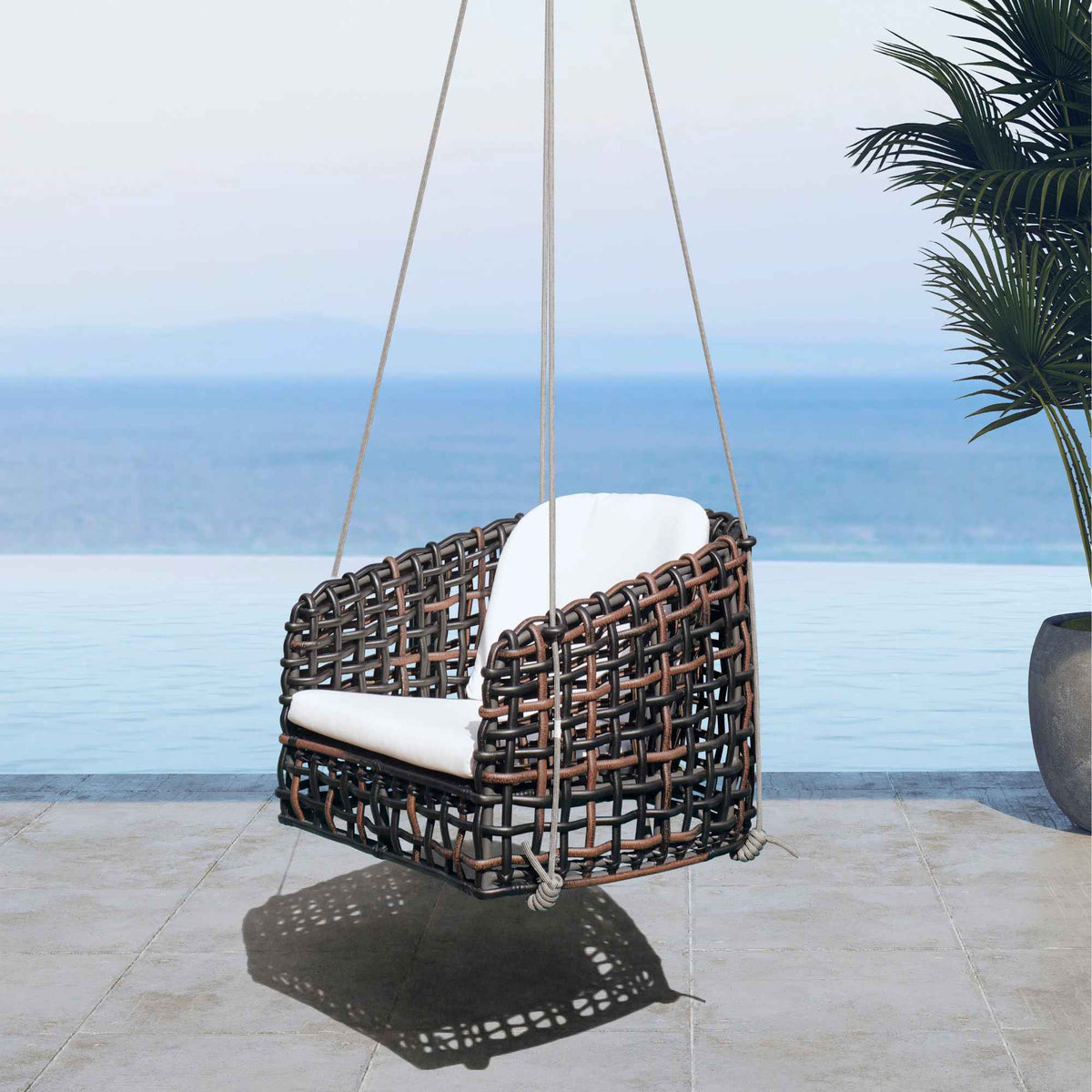 Dynasty Hanging Dining Armchair with Sunbrella Cushion