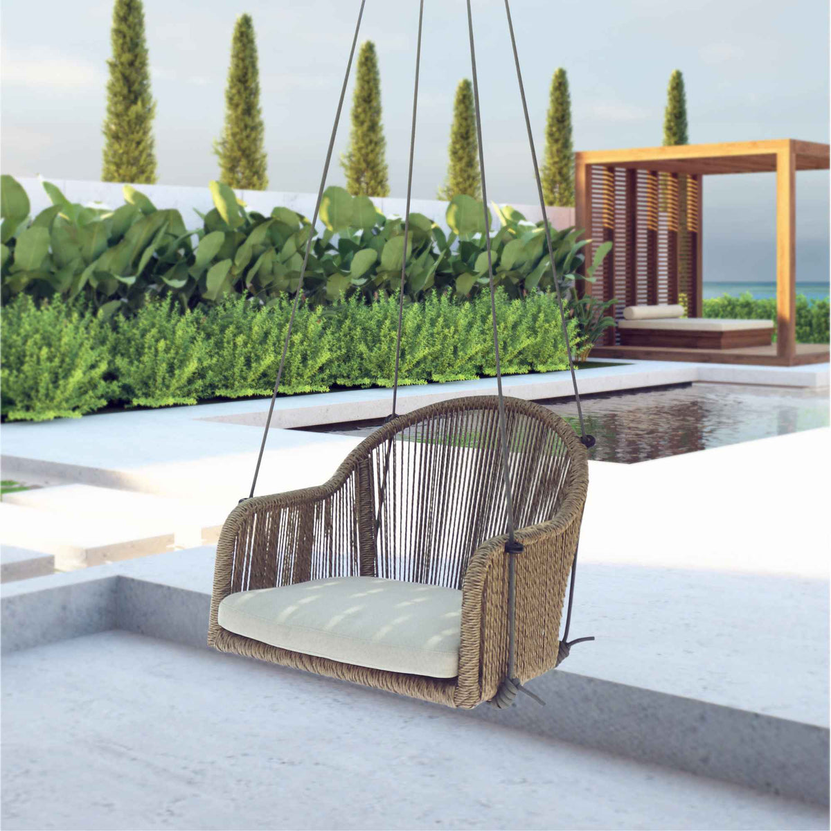 Calixto Hanging Dining Chair with Sunbrella Cushion