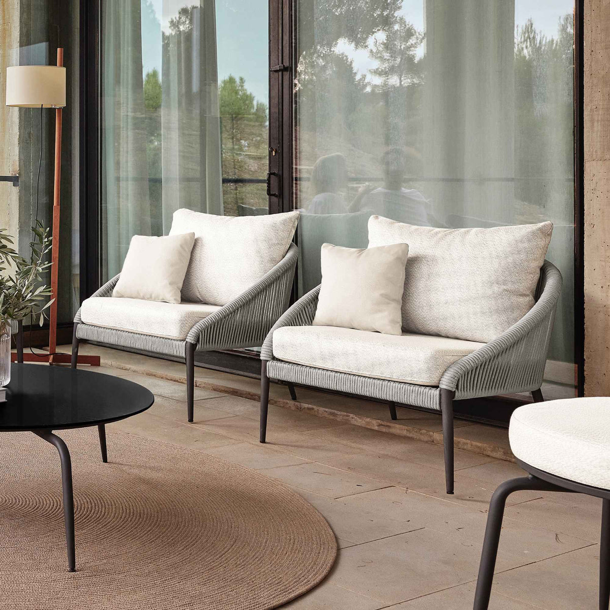 Rodona 4-Piece Seating Set with Sunbrella Cushions