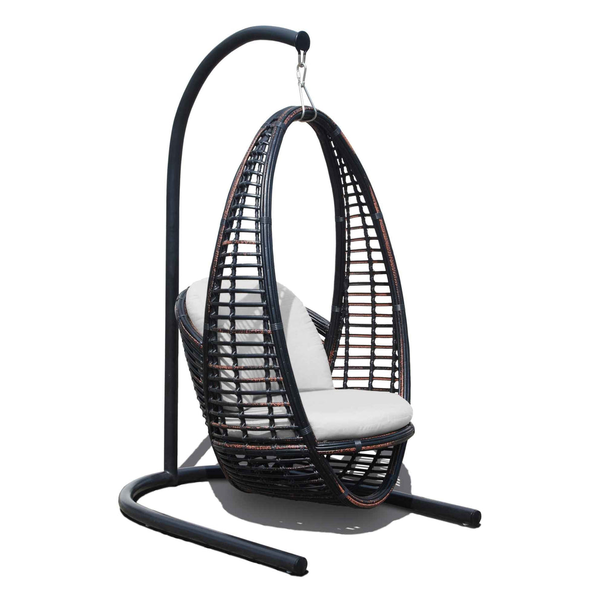 Heri Hanging Chair with Frame and Sunbrella Cushions