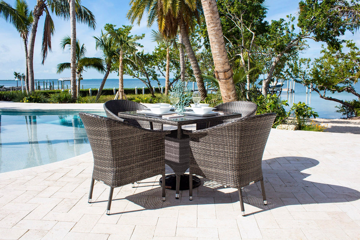 Spectrum 5-Piece Woven Armchair Dining Set with Cushions