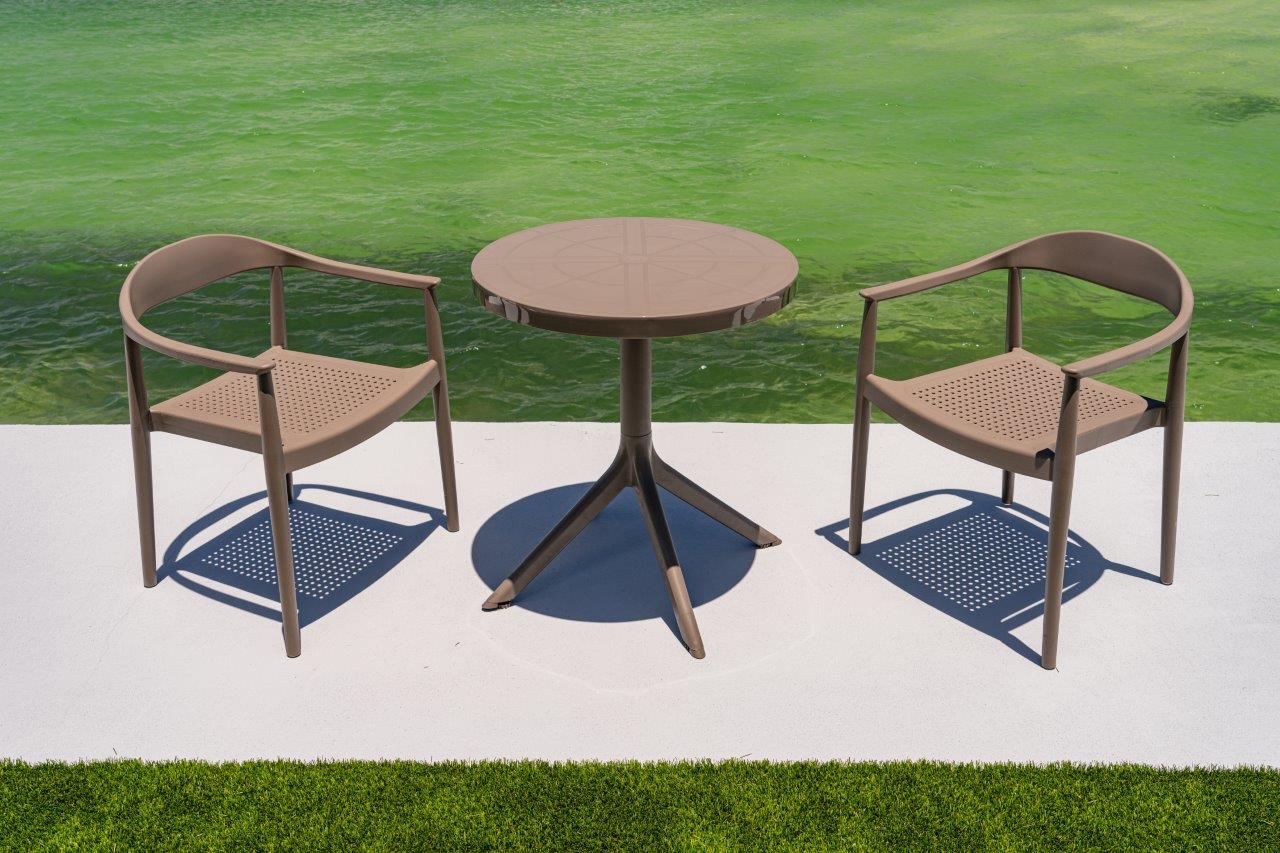 Kennedy Set of 2 Stackable Armchair-Cappuccino