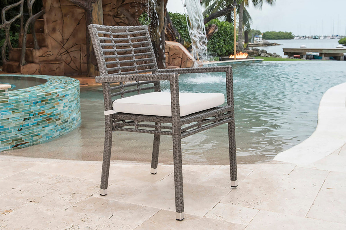 Panama Jack Graphite Set of 2 Stackable Armchairs with Cushion