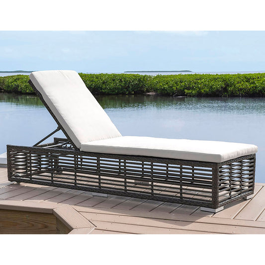Panama Jack Graphite Chaise Lounge W/Wheels and cushion