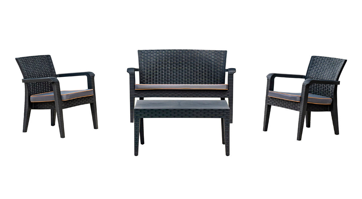 Alaska 4-Piece Seating Set with Cushions-Anthracite