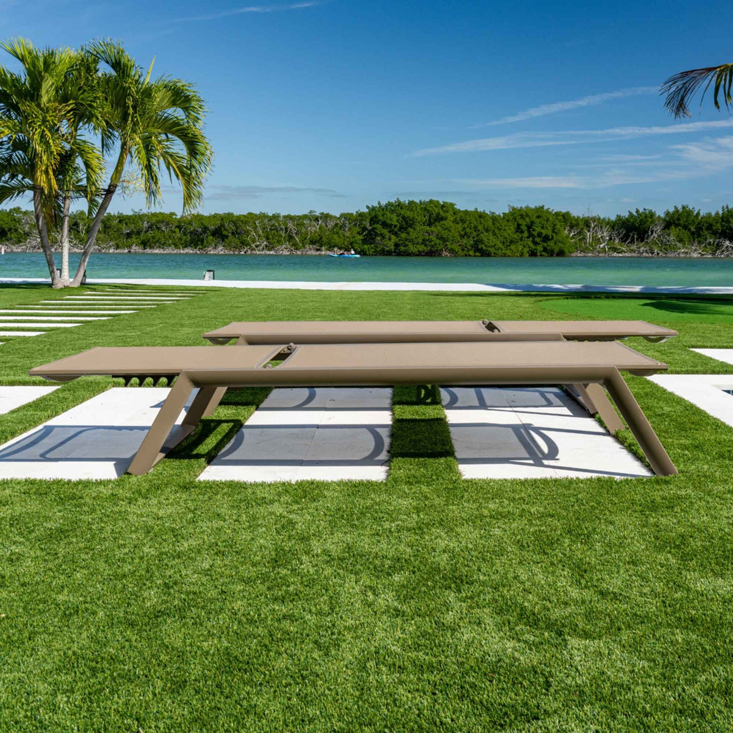 Odessa Set of 2 Chaise Loungers - Capuccino