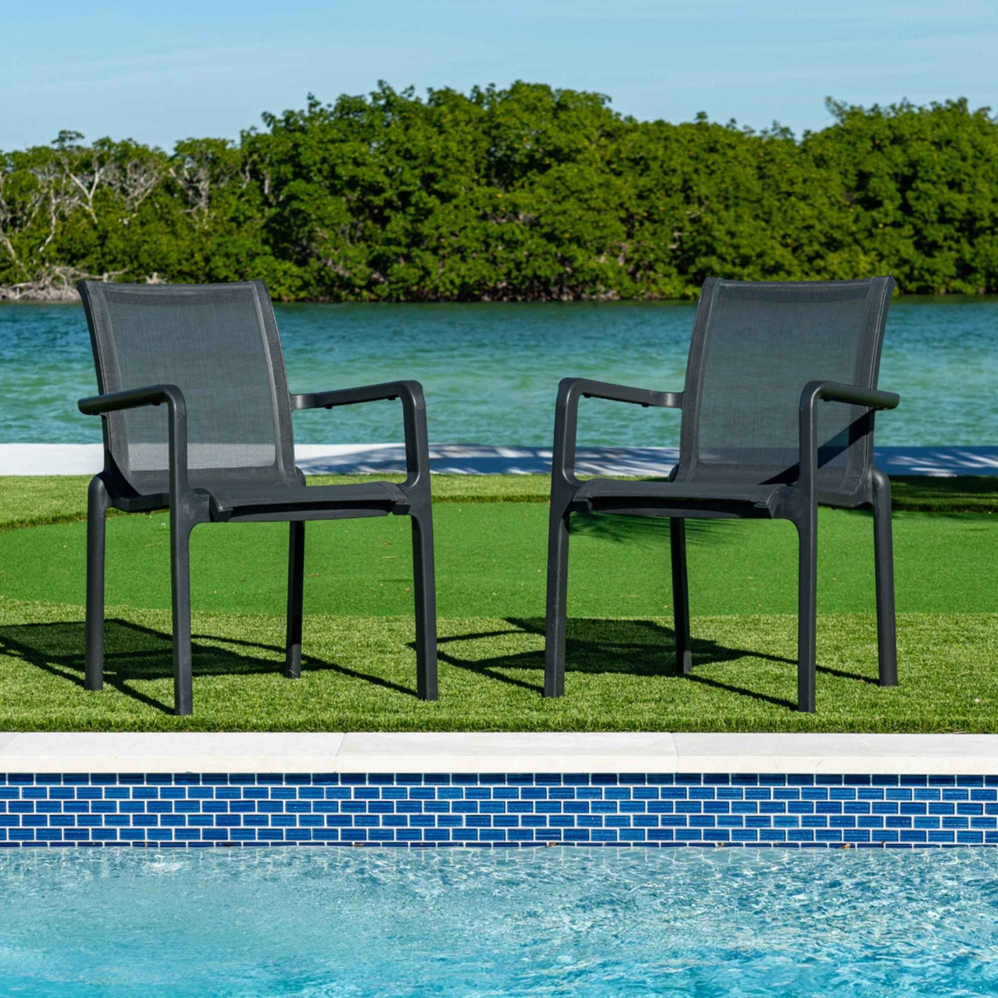 Paris Set of 2 Sling Armchairs - Anthracite