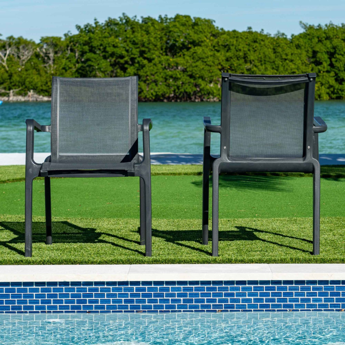 Paris Set of 2 Sling Armchairs - Anthracite