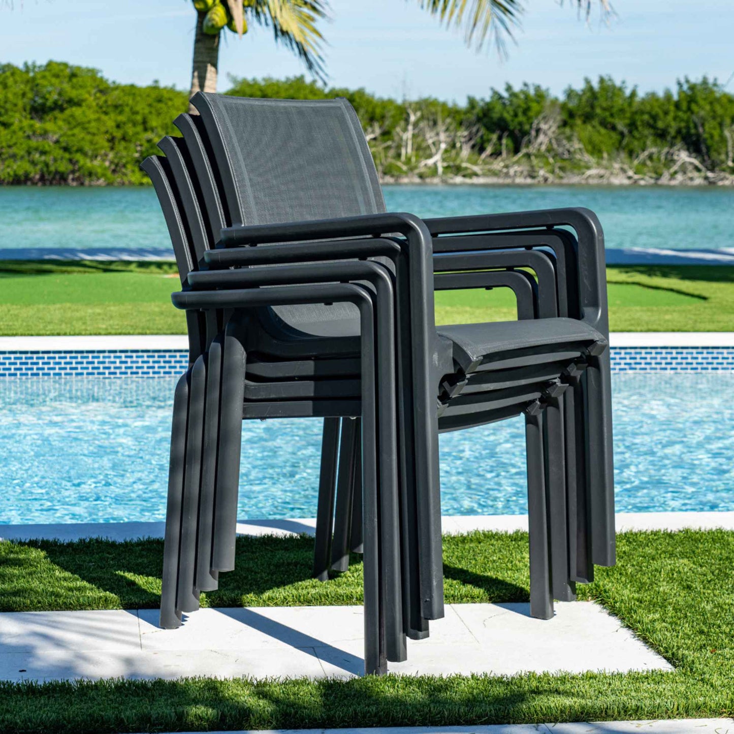Paris Set of 2 Sling Armchairs - Anthracite
