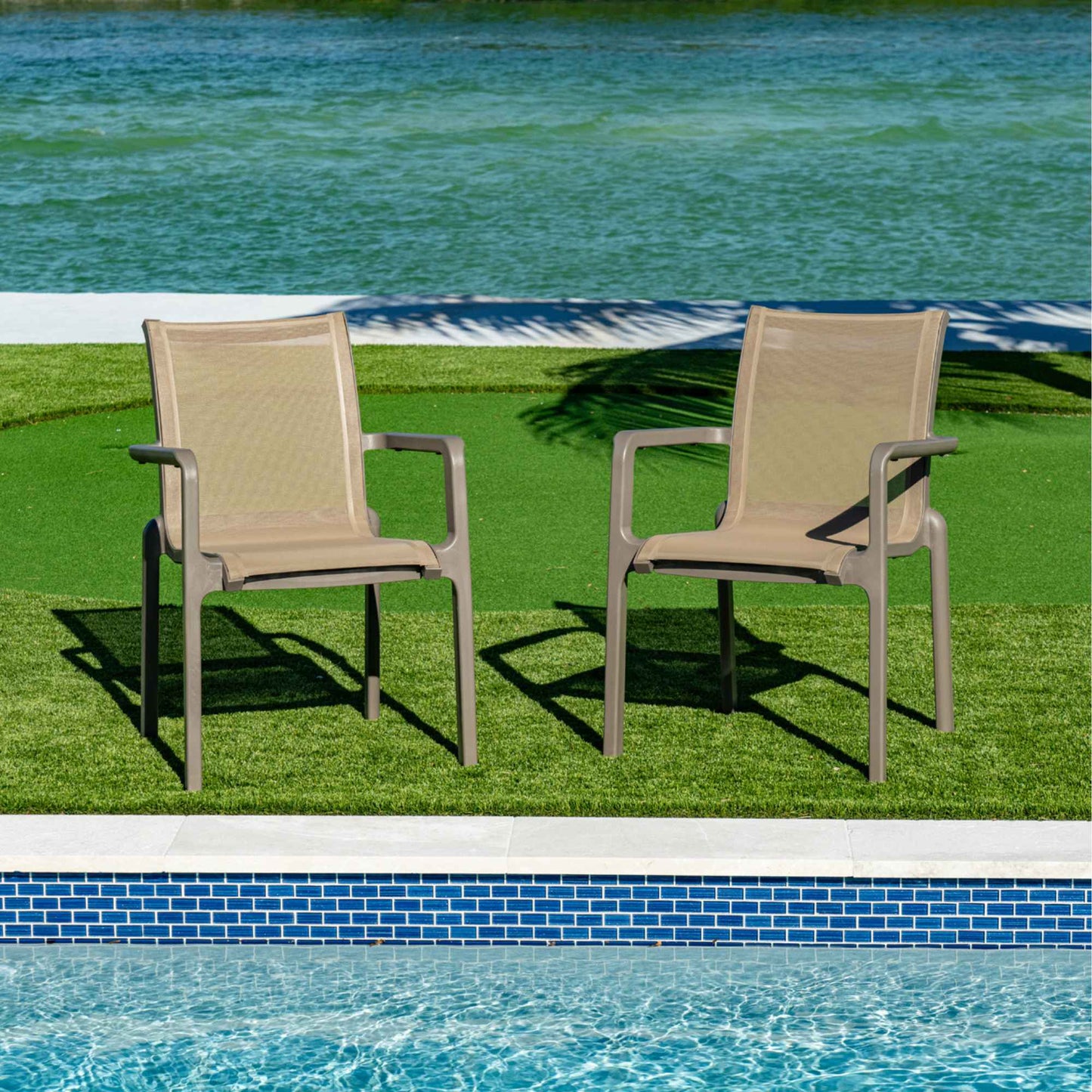 Paris Set of 2 Sling Armchairs - Cappucino