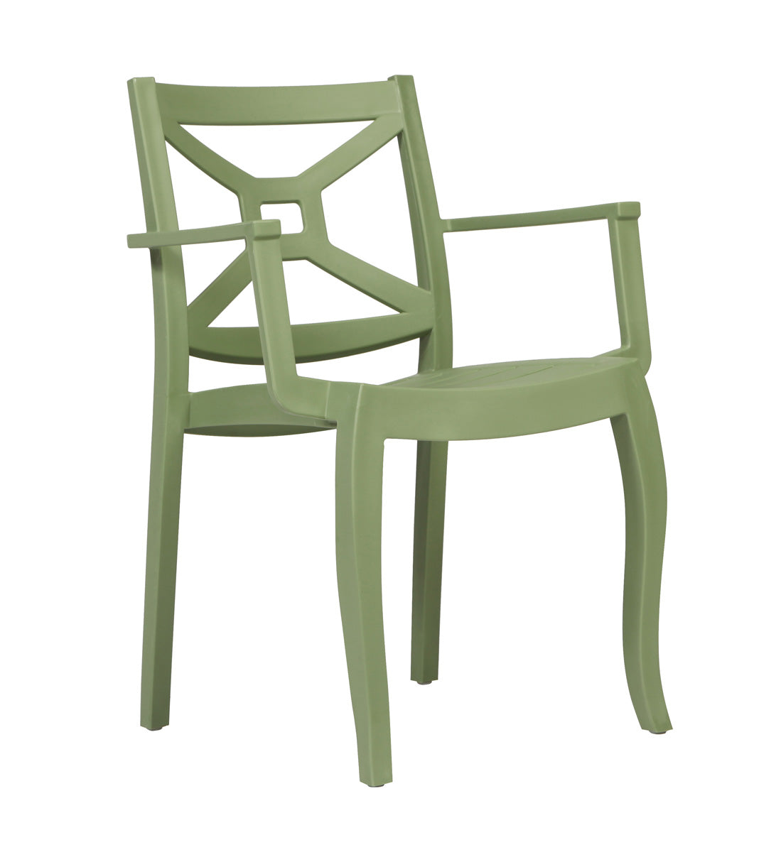 Zeus Set of 2 Stackable Armchair-Green