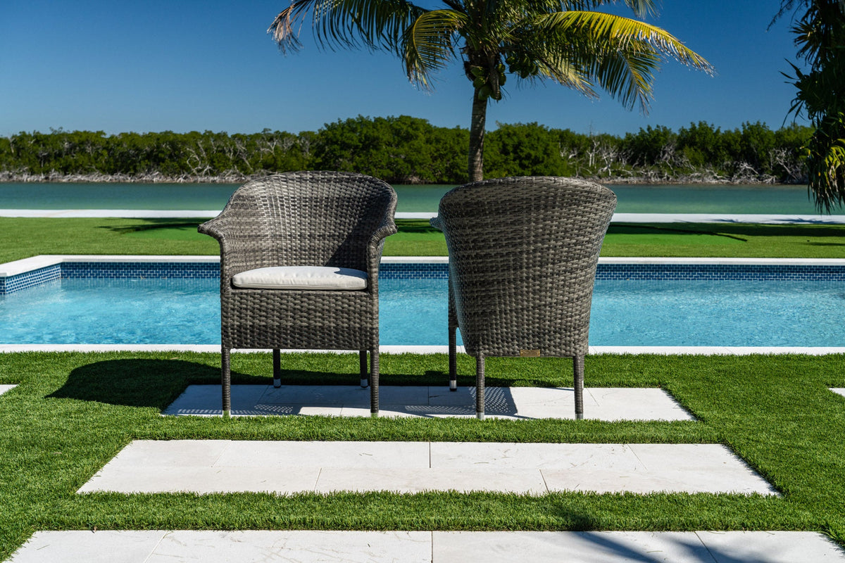 Spectrum Stackable Set of 2 Woven Armchairs with Cushion