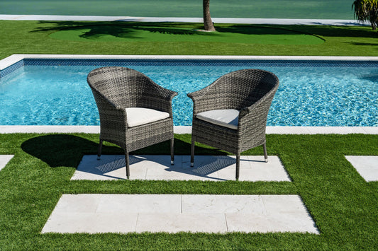 Spectrum Stackable Set of 2 Woven Armchairs with Cushion